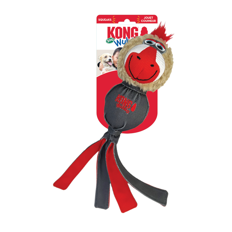 Mandril de pelúcia Kong Wubba Zoo para cães