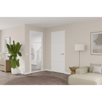 Arne & Bodil binnendeur ABE100 blank glas - wit afgelakt