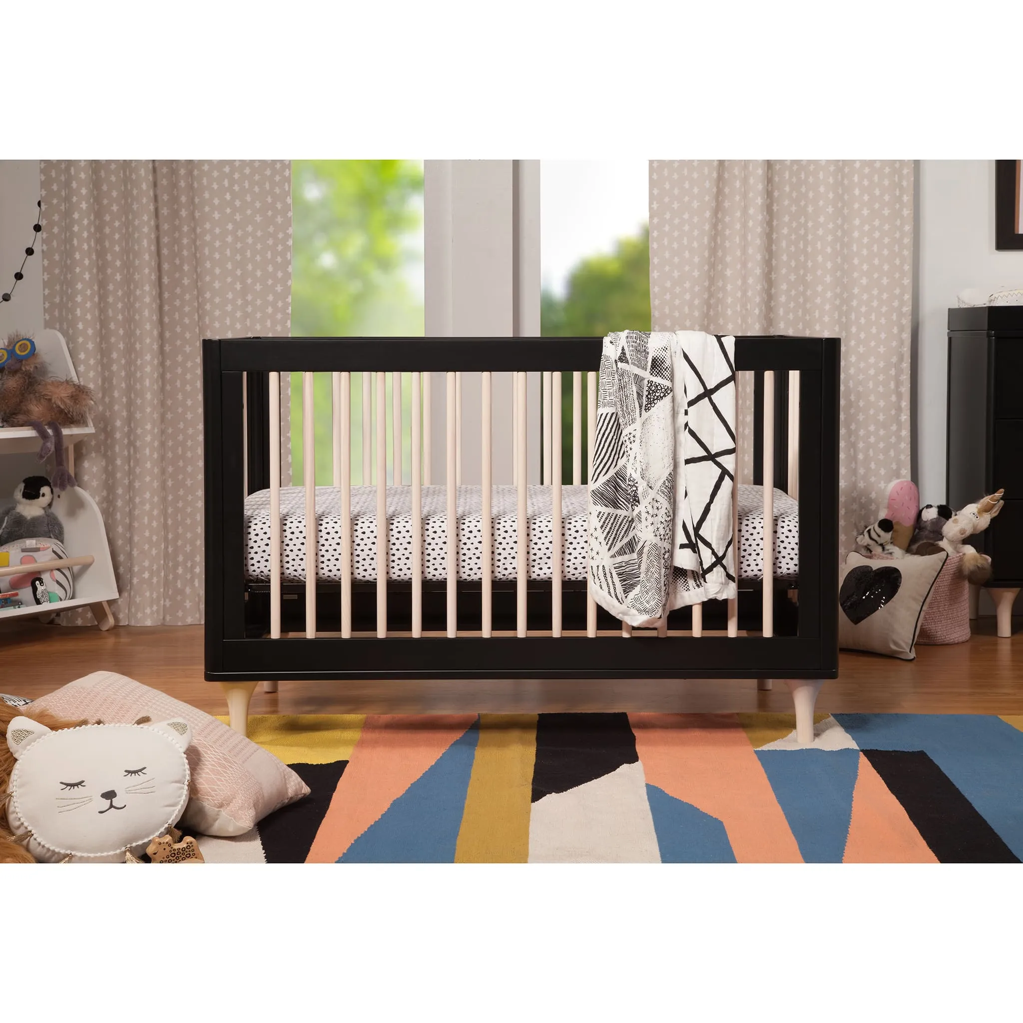 Babyletto Couchette Convertible 3 en 1 Lolly - Noir  Naturel Lavé