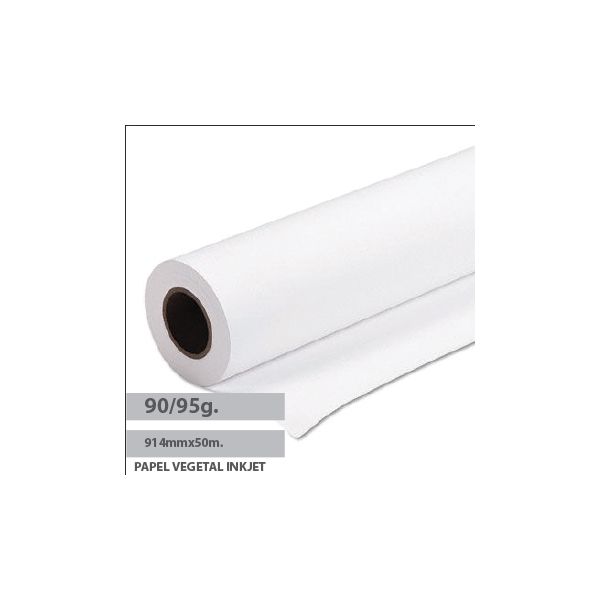 Rolo de Papel Vegetal Inkjet 914mmx50m 90/95g - 1821021
