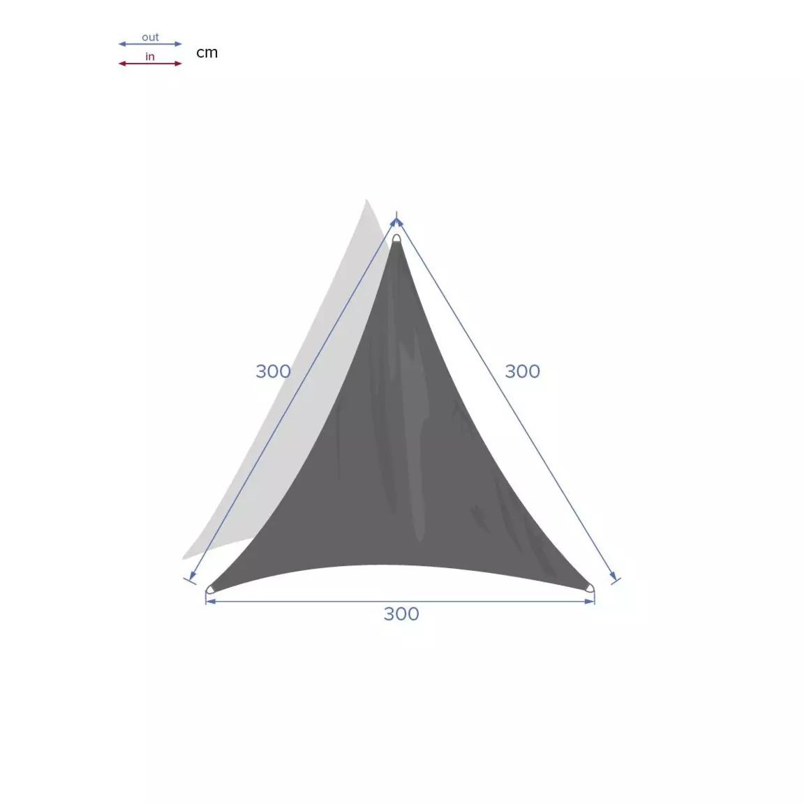 Voile d'ombrage Triangulaire (L3 m) Quito Luxe - Bronze