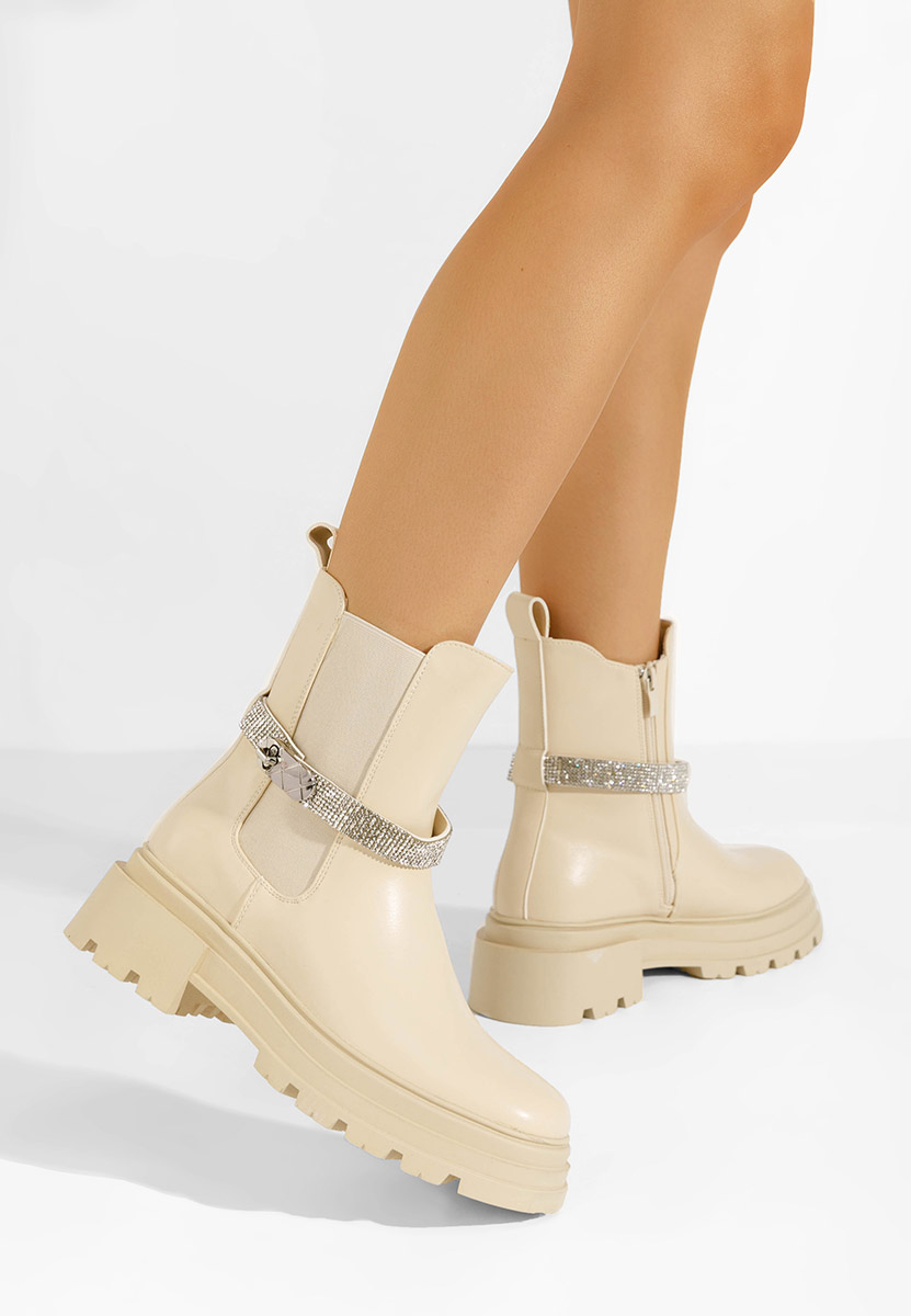 Bottines à plateau beige Marise