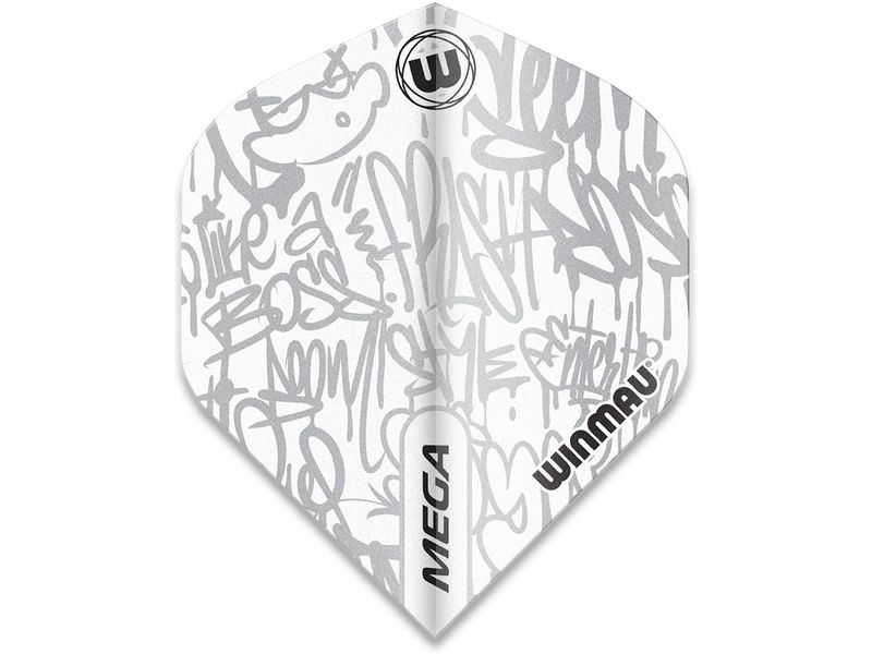 Winmau Dartflight, Weiss, 3 Stück Profi-Flights mit einem coolen Design