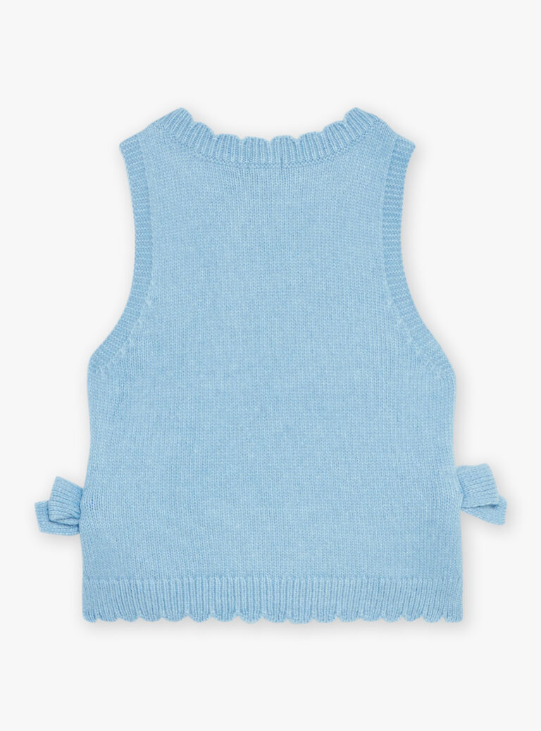 Pull bleu sans manches