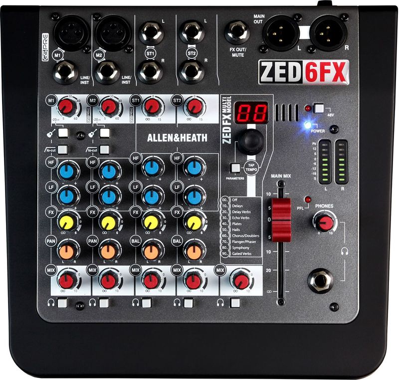 Allen & Heath - ZED-6FX - Analoge Mixer - Met Effecten