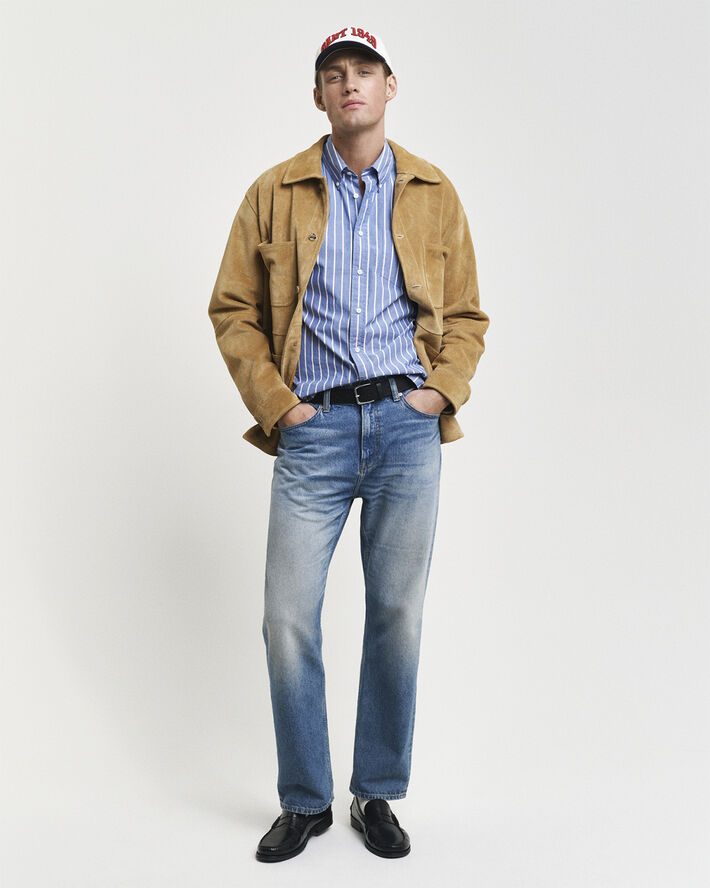 Gant REL HERITAGE POPLIN STRIPE SHIRT Lapis blue