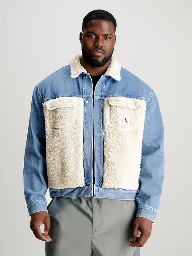 Jaqueta jeans sherpa unissex