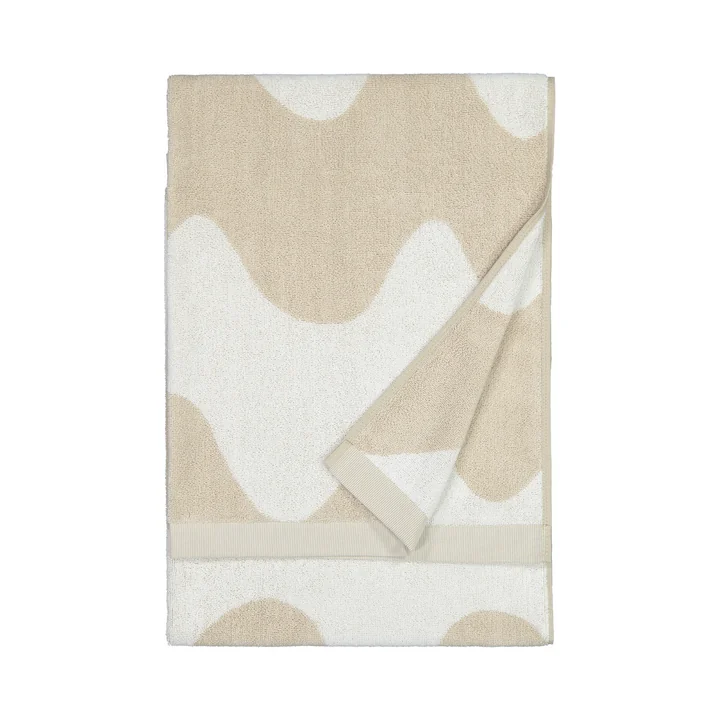 Marimekko - Lokki Badetuch, 70 x 140 cm, beige / weiss