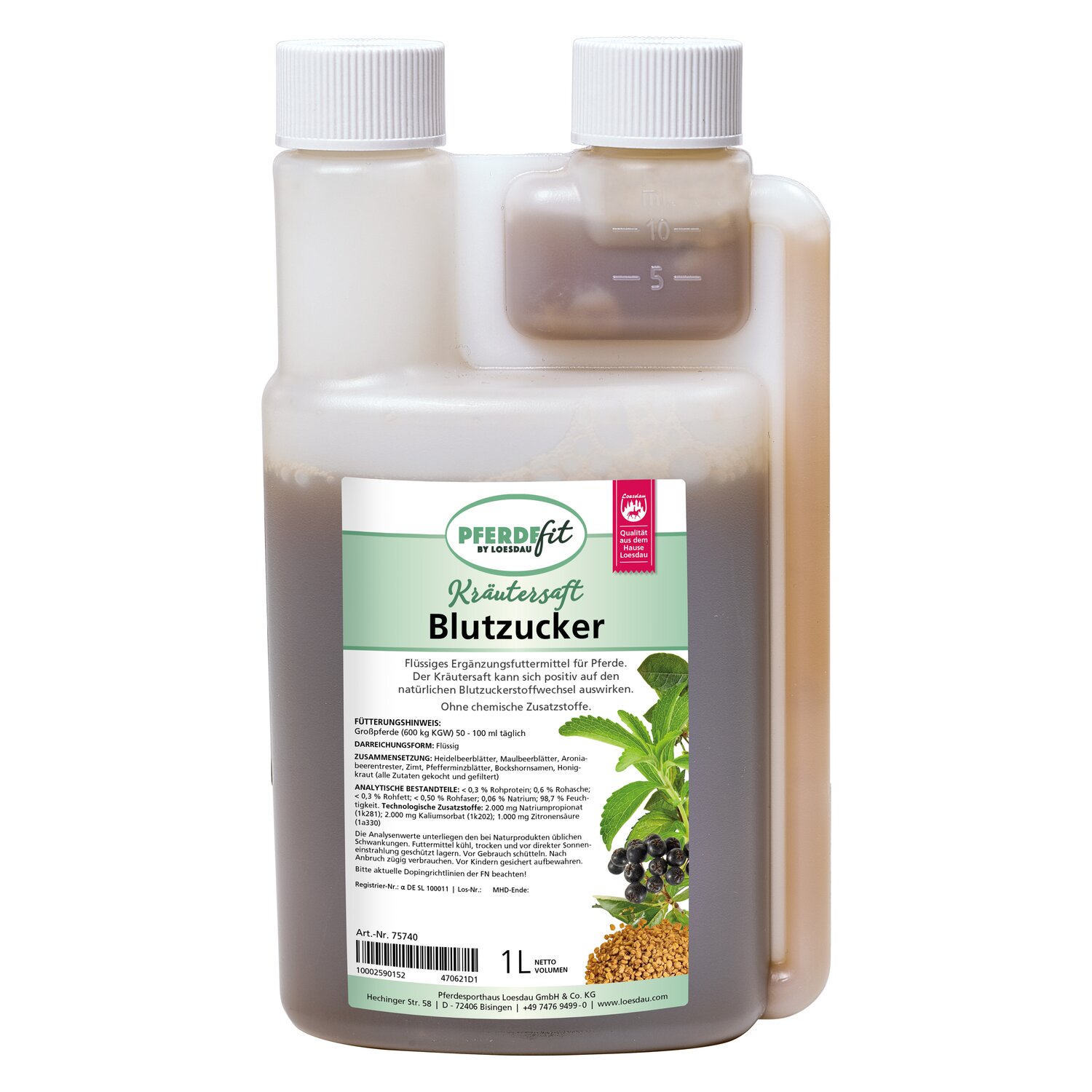 PFERDEfit by Loesdau Kräutersaft Blutzucker  - 1 L