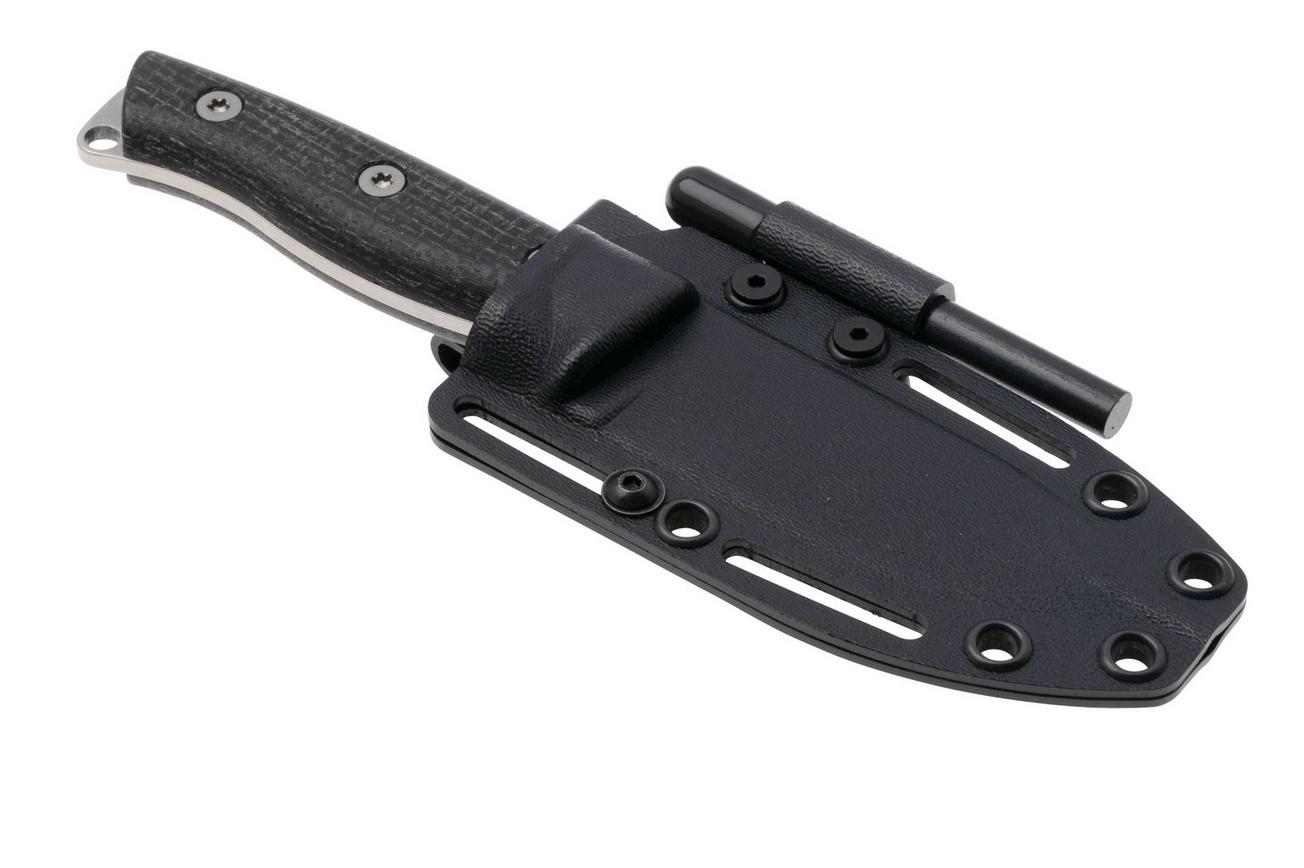 White River Knives Ursus Cub UR35-BBL CPM MagnaCut, Black Burlap Micarta bushcraftmes, Kydex schede met firesteel