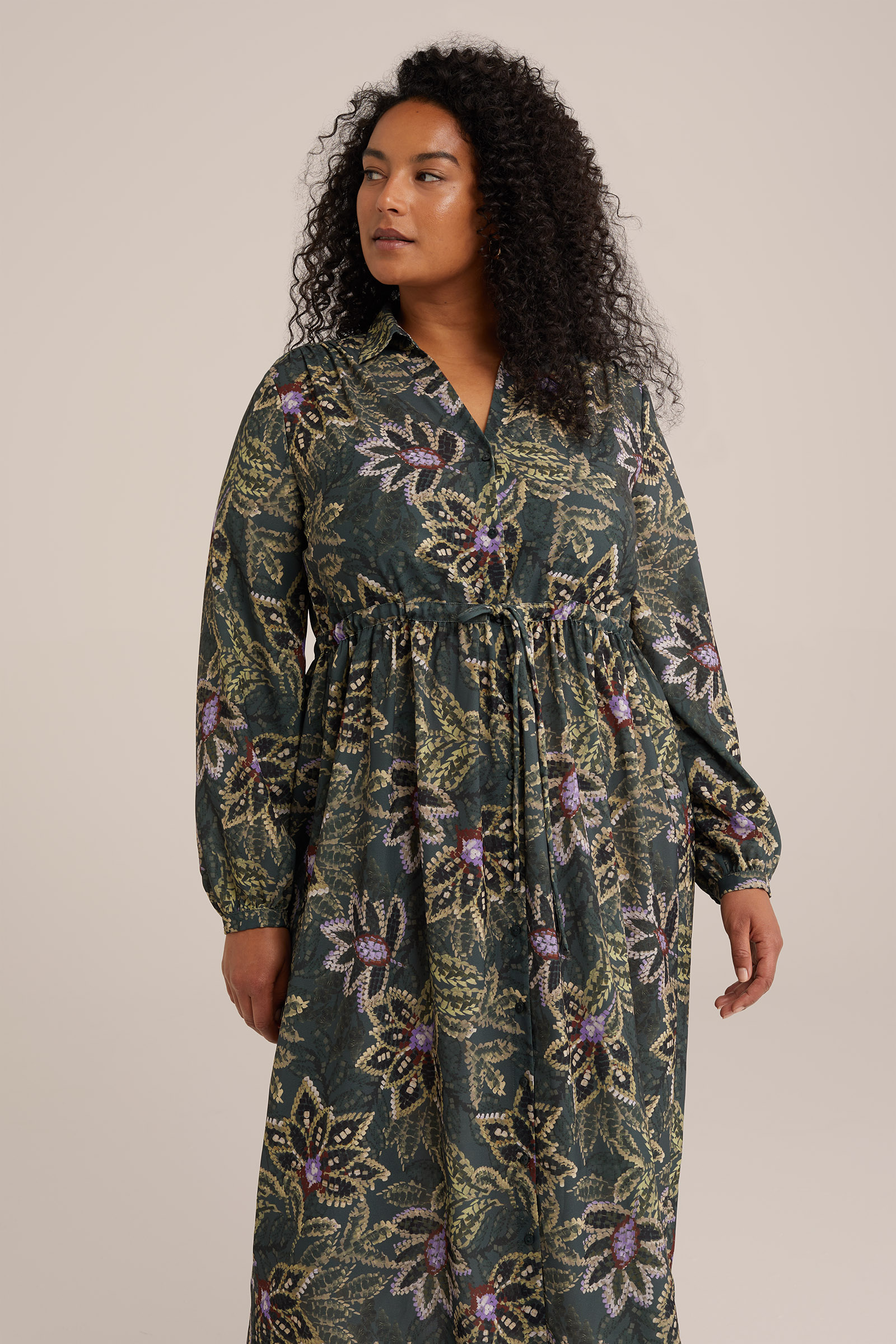 jurk met dessin - Curve WE Fashion Groen
