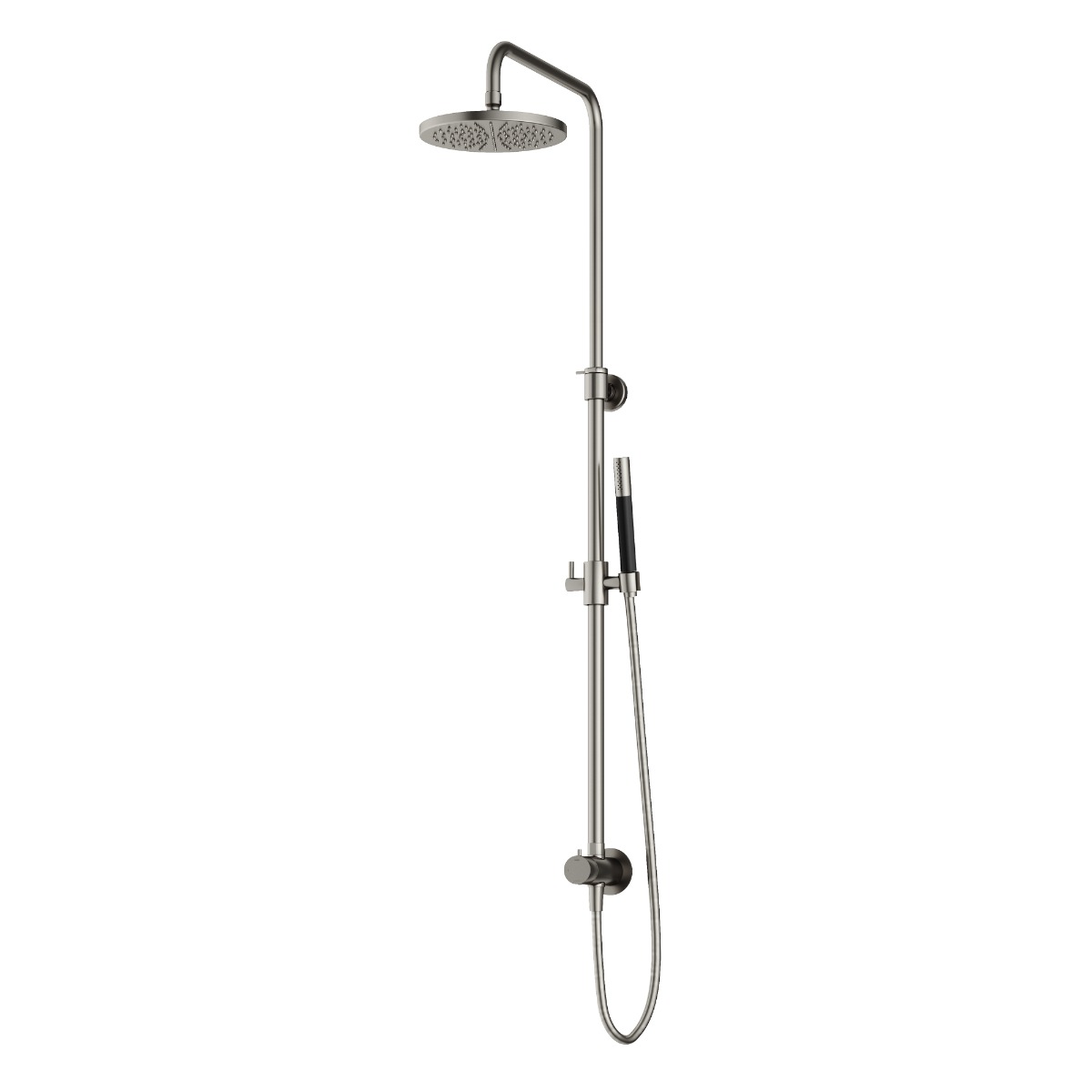 Hotbath Cobber M438 stortdouche met staafhanddouche en 20cm hoofddouche nikkel geborsteld