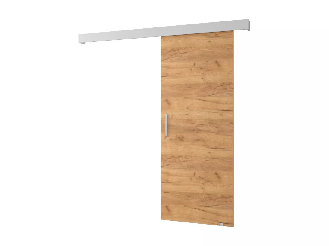 Portes coulissantes Salwador I 80x204 cm (Chêne Craft / Blanc / Argent)
