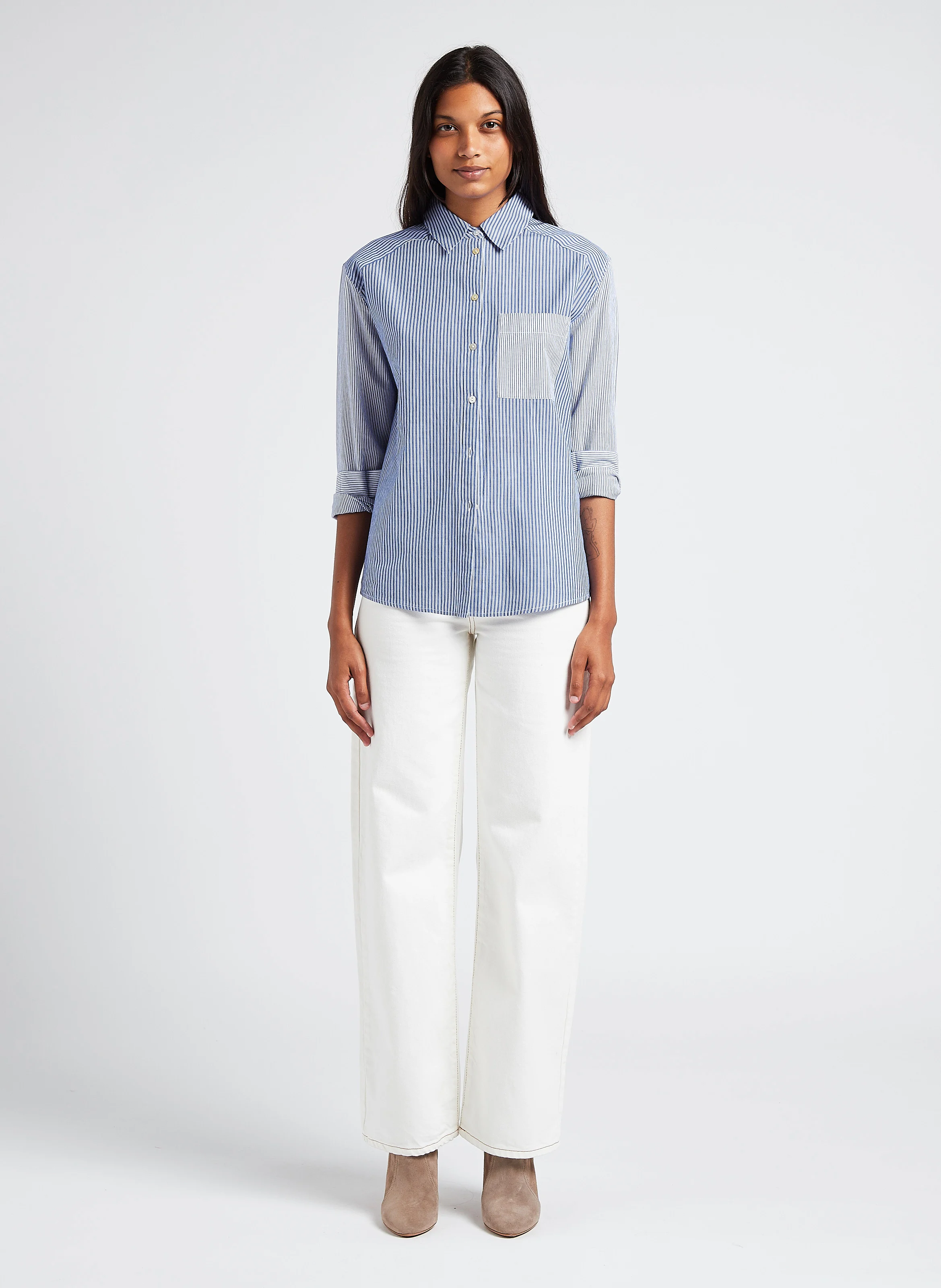 DEVON - Jean droit en coton| Blanc