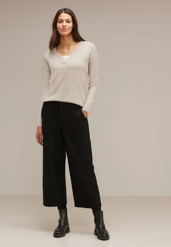 V-Ausschnitt Pullover - spring sand melange