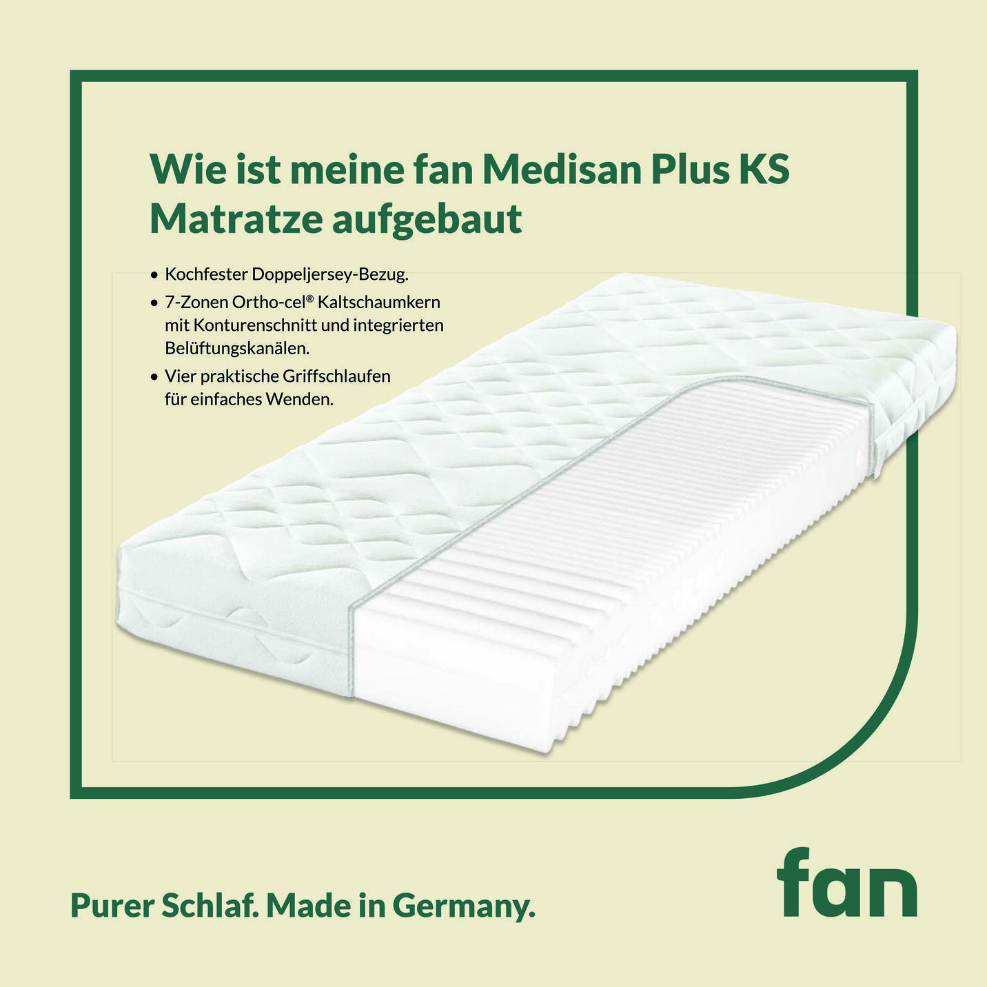 7-Zonen-Kaltschaumkern-Matratze „fan Medisan Plus KS“
