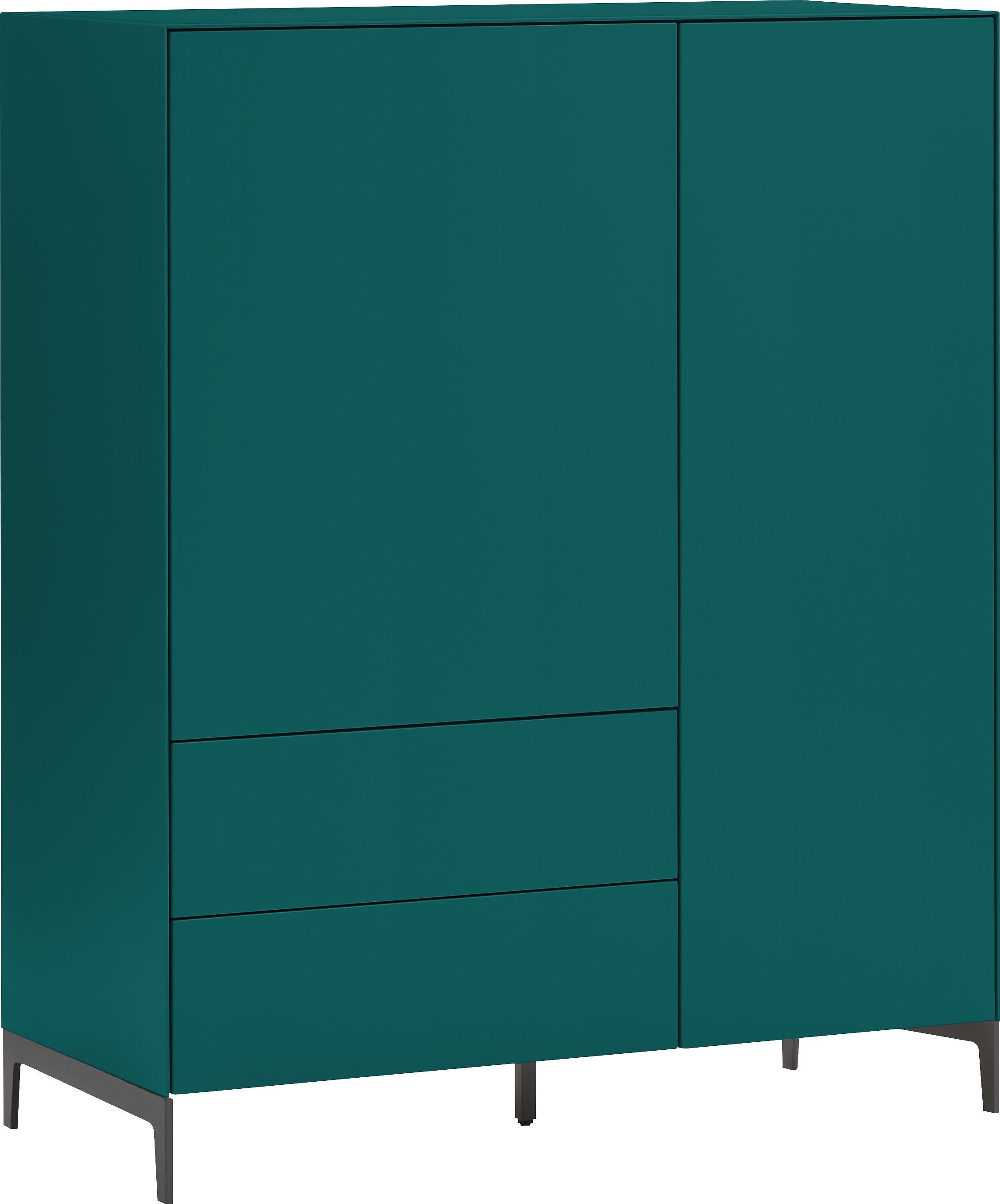 LUX Highboard - Petrol / B: 100.0 cm x T: 46.0 cm x H: 123.5 cm