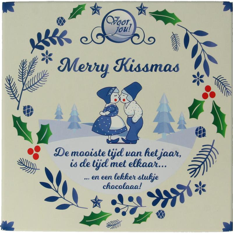Voor Jou! Wensreep Delftsblauw Kerst Merry Kissmas (90 gr)