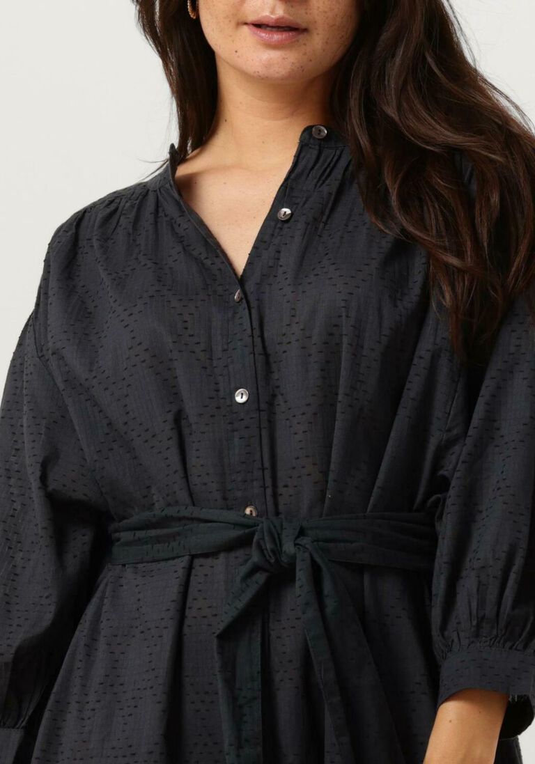 BY-BAR donkerblauwe by-bar midi jurk lucy structure dress