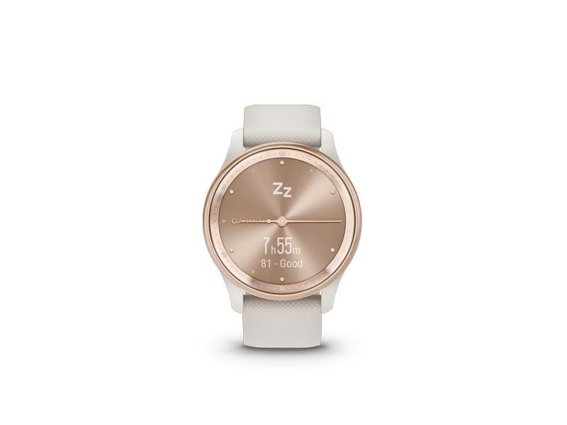 GARMIN Sportuhr Vivomove Trend Weiss/Rosa Hybrid-Smartwatch