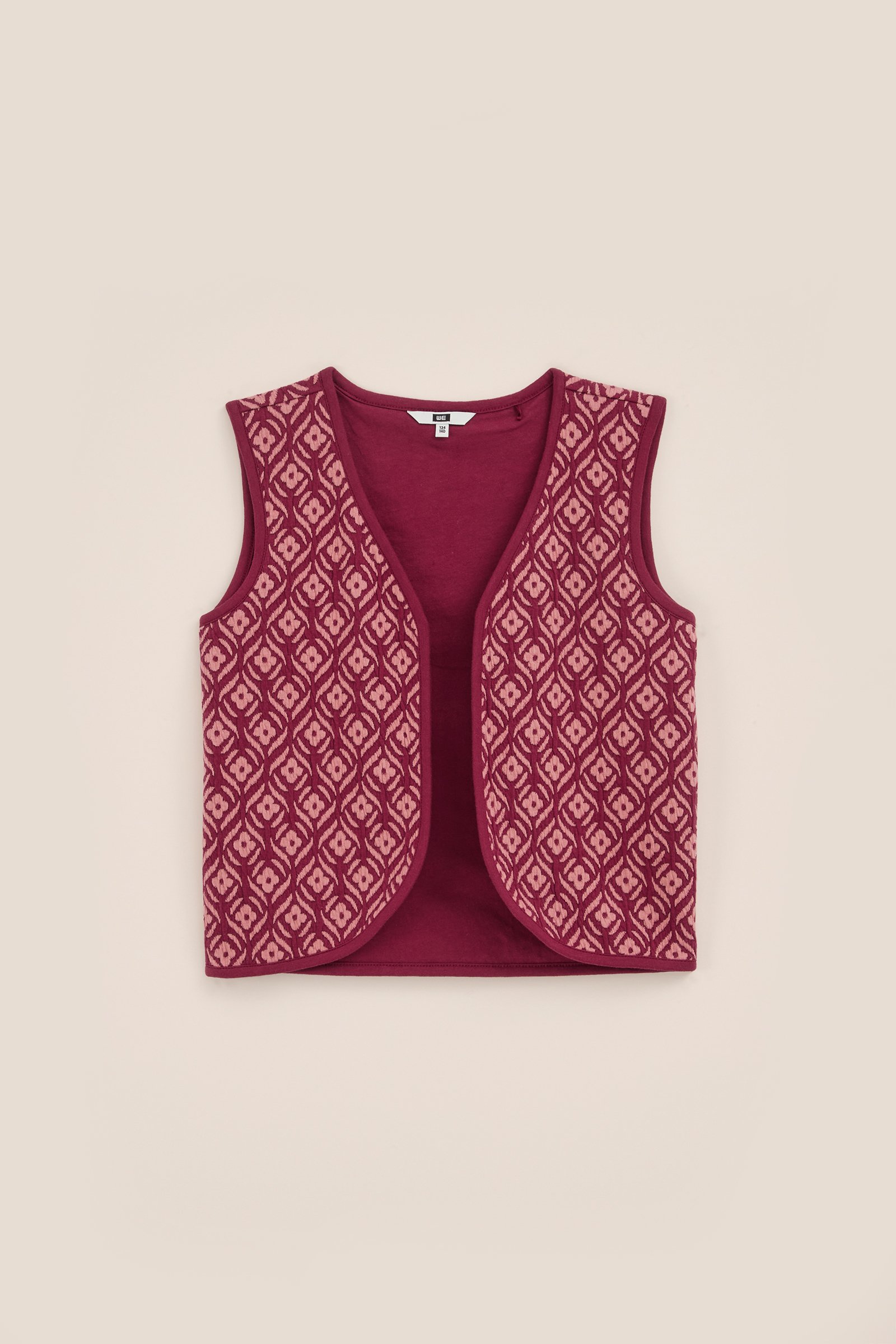 Meisjes gilet met dessin WE Fashion Roze