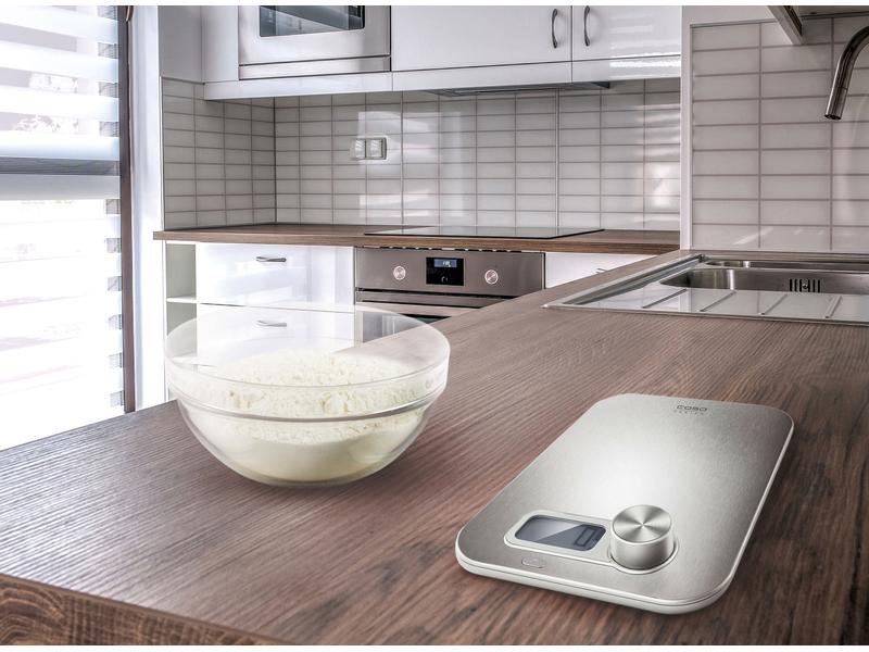 Caso Küchenwaage Kitchen Energy Silber Digitale Waage mit Tara Funktion