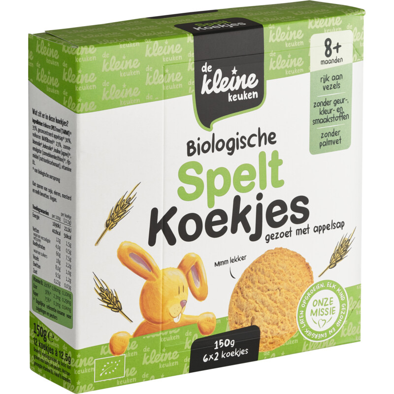 De Kleine Keuken Biologische speltkoekjes 8m+