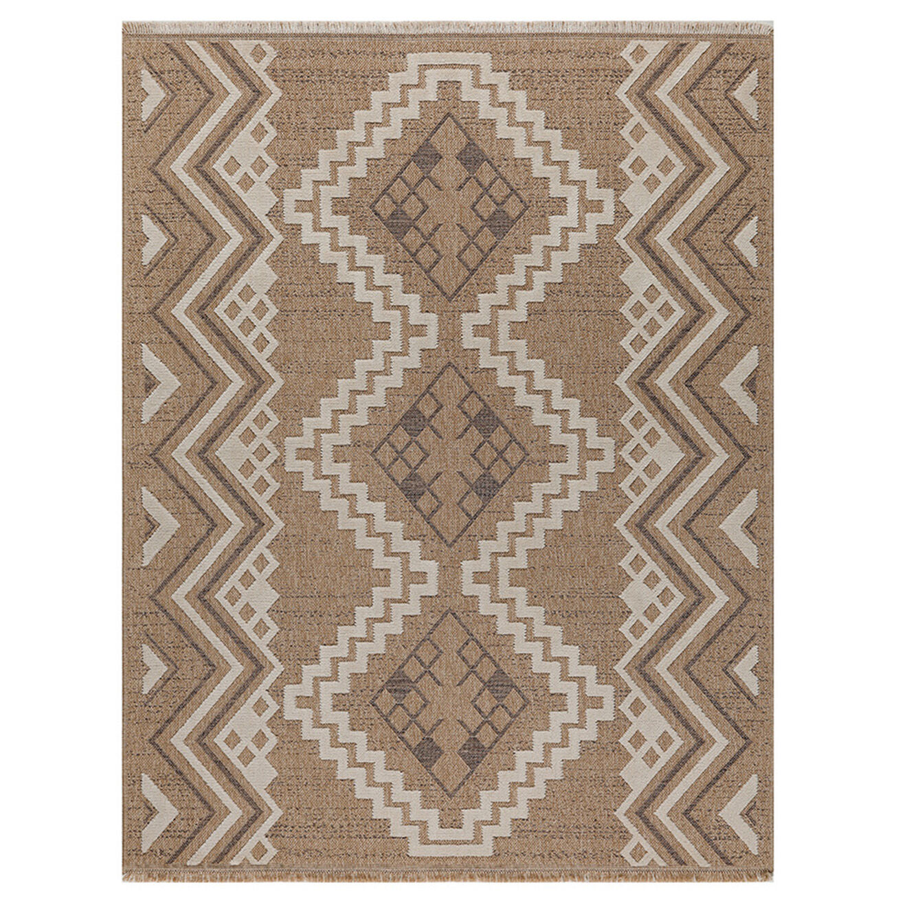 Nazar Rugs Tapis aspect jute TULUM 9054 intérieur & extérieur marron - 60x90 cm