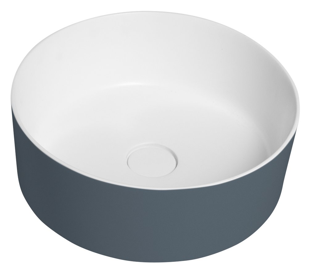 Sapho Thin waskom solid surface 38x14.2cm blauw