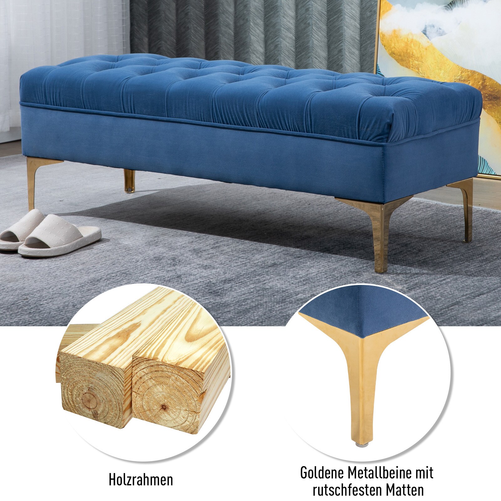 HOMCOM Polsterbank 118 x 45 x 42 cm (LxBxH)