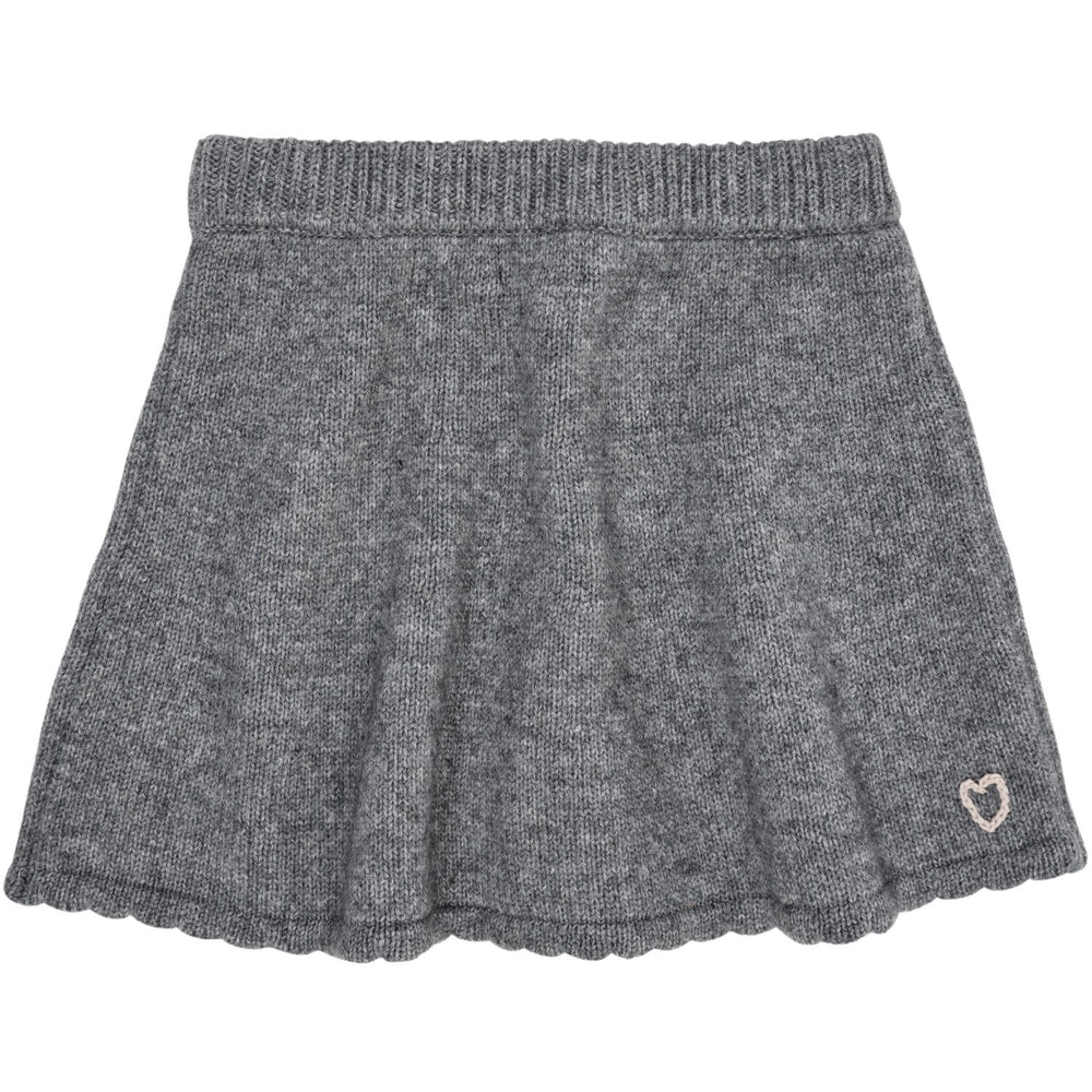 Køb COPENHAGEN COLORS Grå Mel Cashmere Nederdel W. Emb