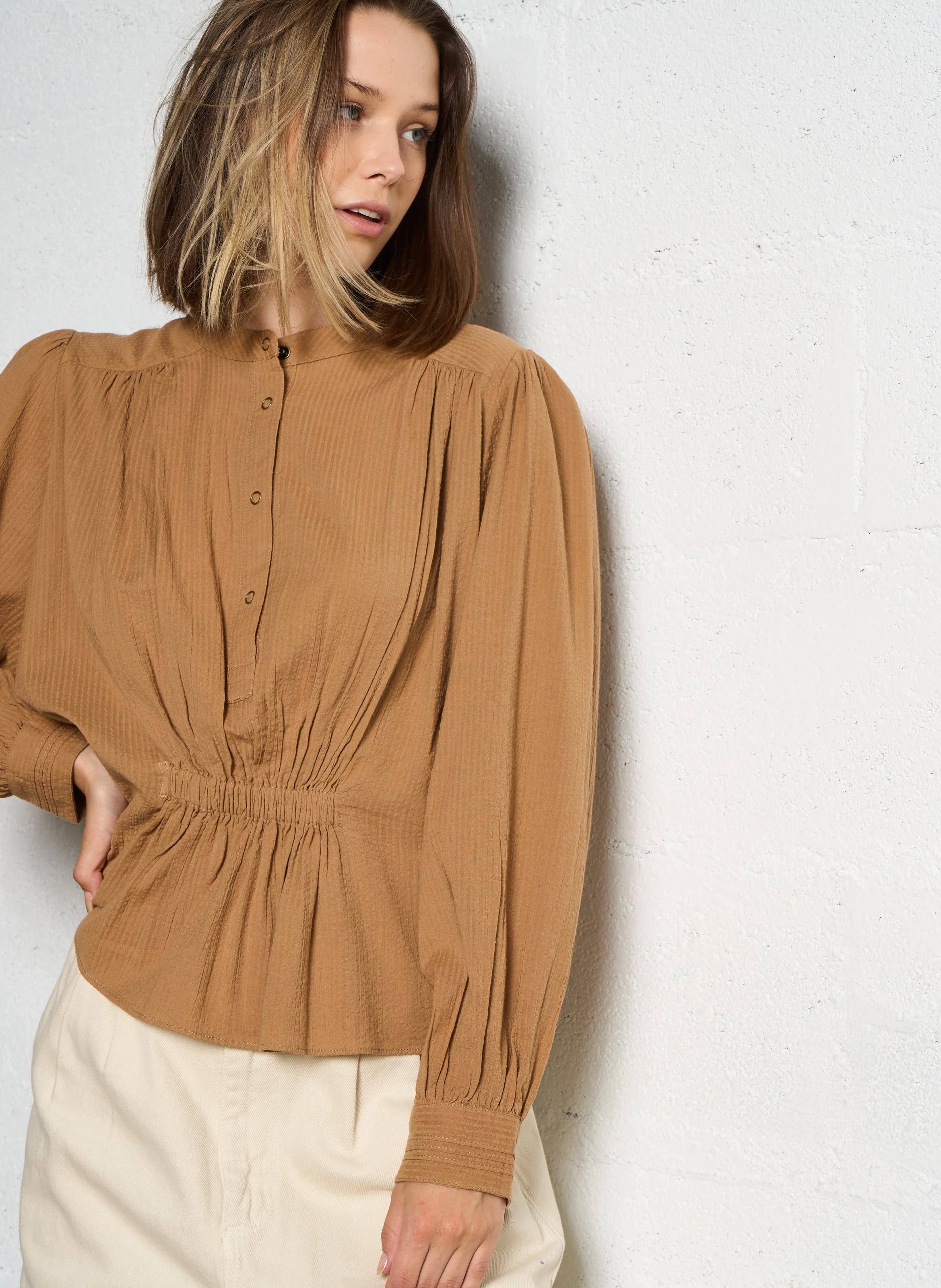 KAVINSKY - Blouse col rond en coton | Marron