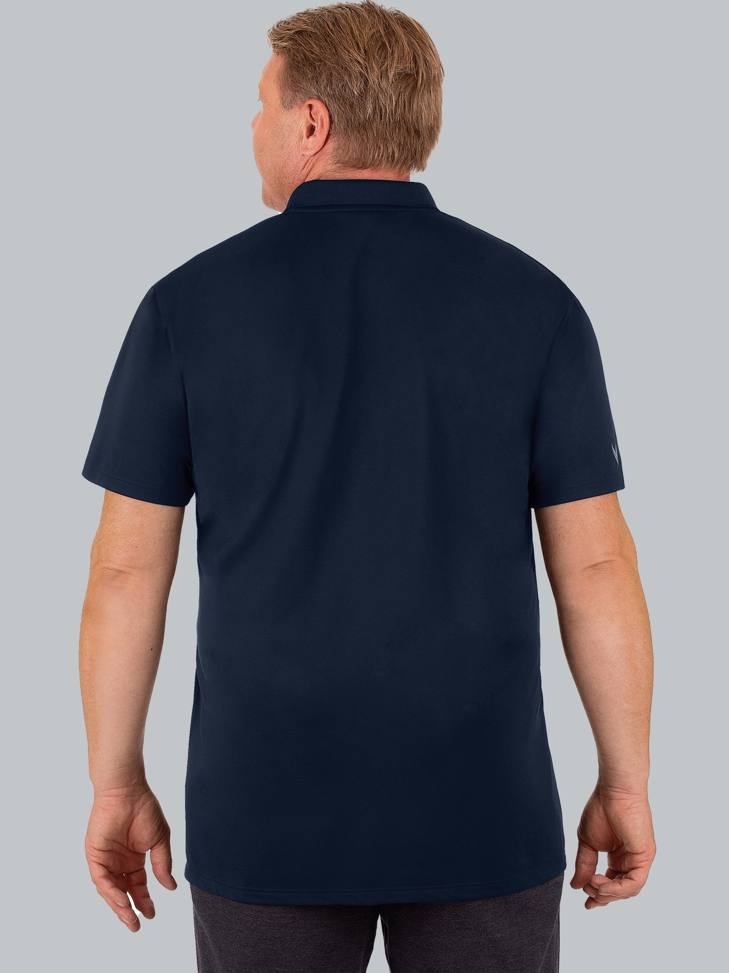 Poloshirt aus Polyester mit Knopfleiste Navy