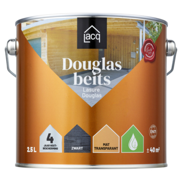 Lacq Douglas beits mat zwart 2,5 liter