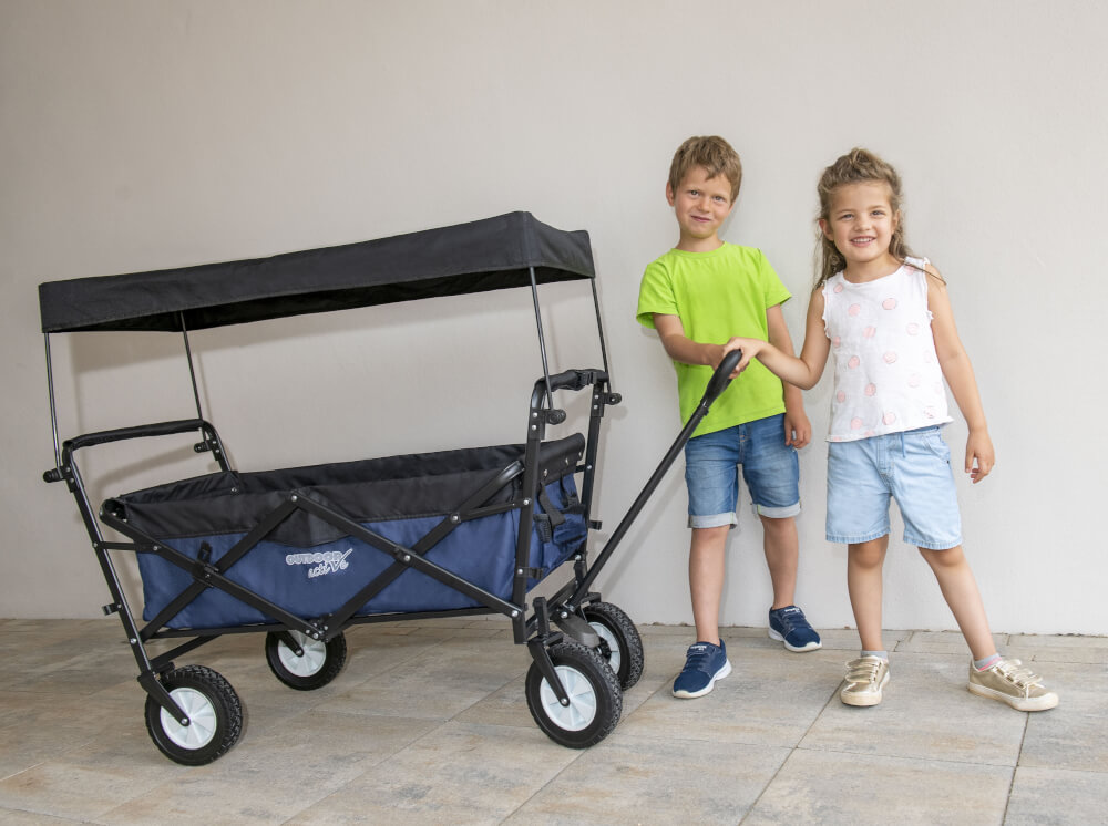 Outdoo active Bollerwagen grau mit Dach