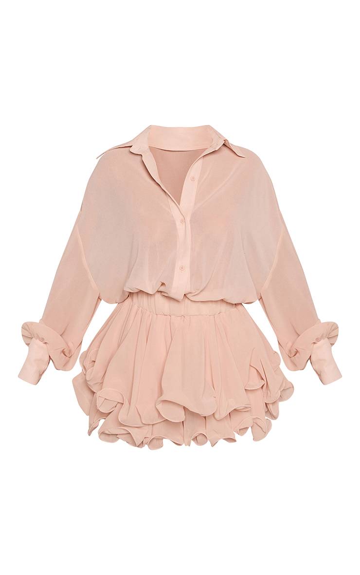 Pêche Combinaison Short Petite En Mousseline À Manches Longues