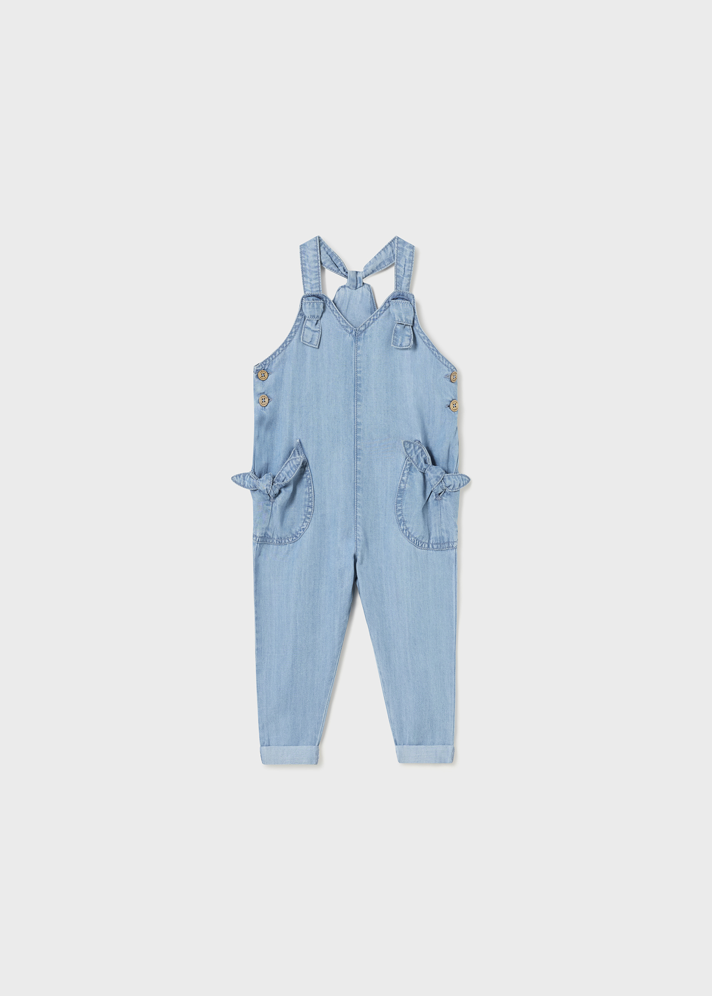Macacão longo e fluido em TENCEL™ Lyocell para bebê