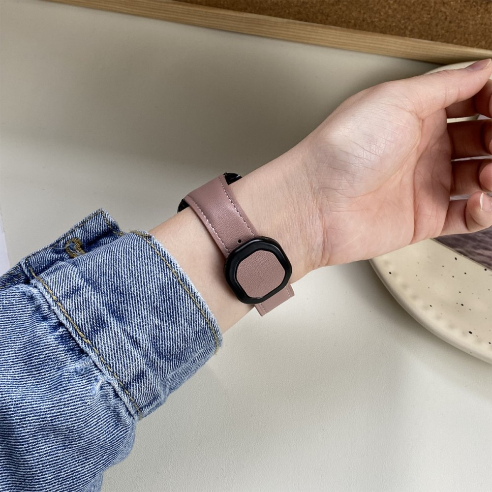 Apple Watch (49/46/45/44 mm) Echtleder Armband mit Magnet-Verschluss (Gelenkumfang: 170-220mm) - Rosa / Braun