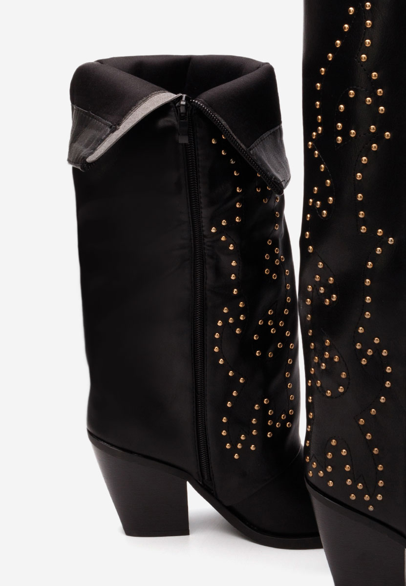 Bottes à talon carré noires Arlindia