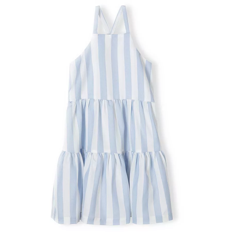 MINOTI Kleid mit Volants BlauWeiß