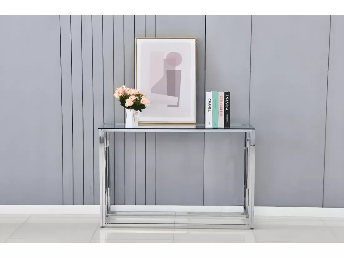 Console SOPHIE chrome transparent 120x40x78 cm