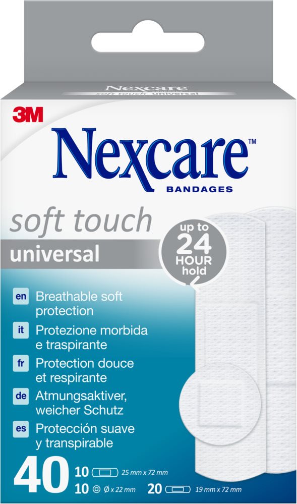 NEXCARE Soft Touch universal Pflaster 3 Grössen gemischt 40 Stk