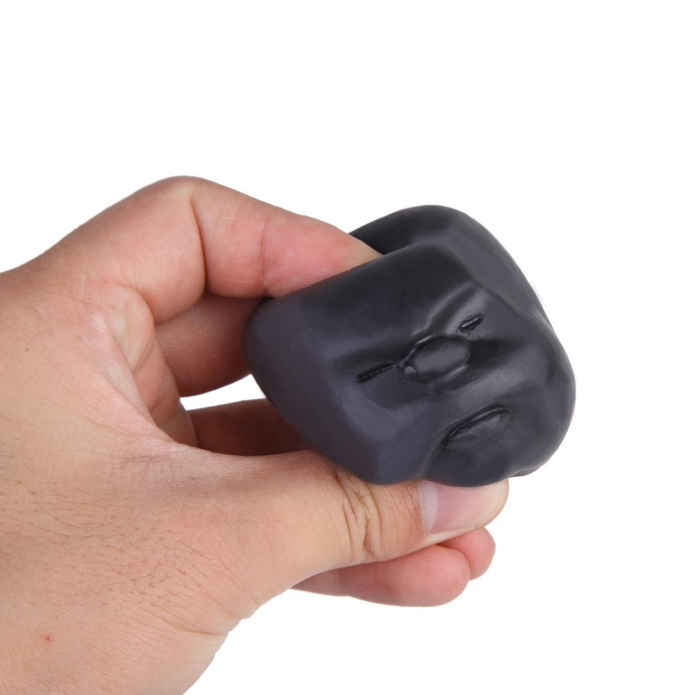 (4er Set) Anti Stress Silikon Bälle Cao Maru Knautschbälle Fidget Spiel - Schwarz