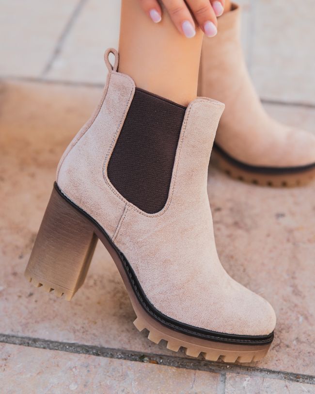 Bottines femme taupe à talon - Bertille