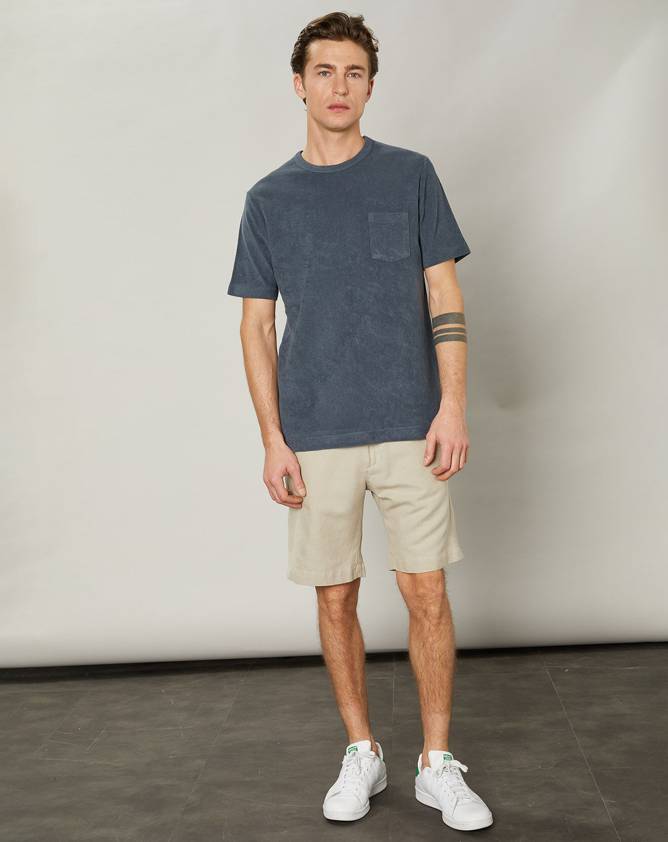 Hartford T-Shirt en éponge Pocket Crew tonnerre