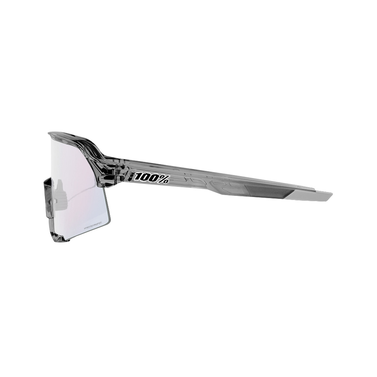 100% S3 Sport Zonnebril Trans/Grijs met Rose Gold Mirror Photochromic Lens