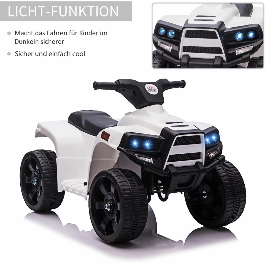HOMCOM Elektroquad für Kinder mit Vorwärts - und Rückwärtssteuerung schwarz, weiß