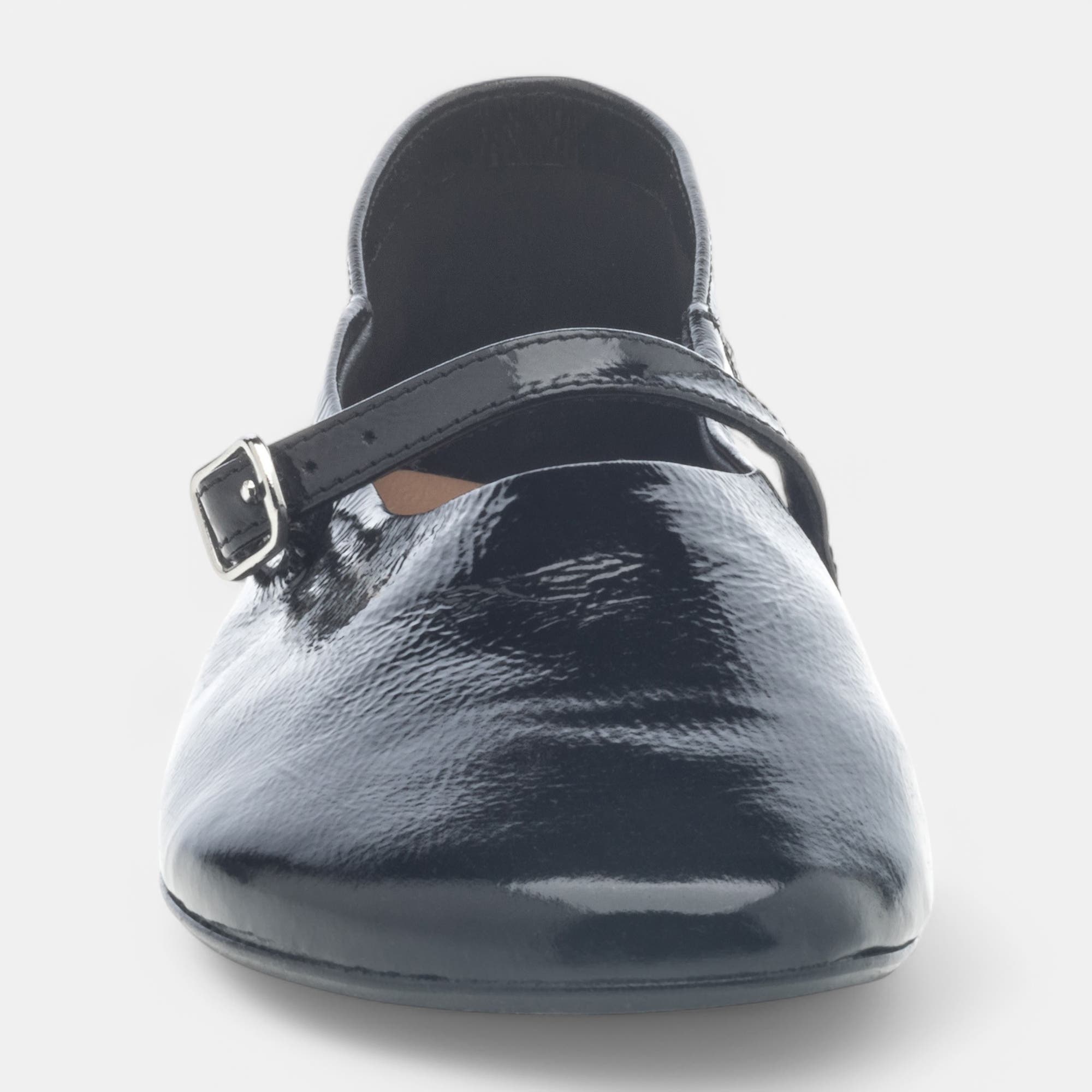 Ballerines Femme en cuir noir vernis