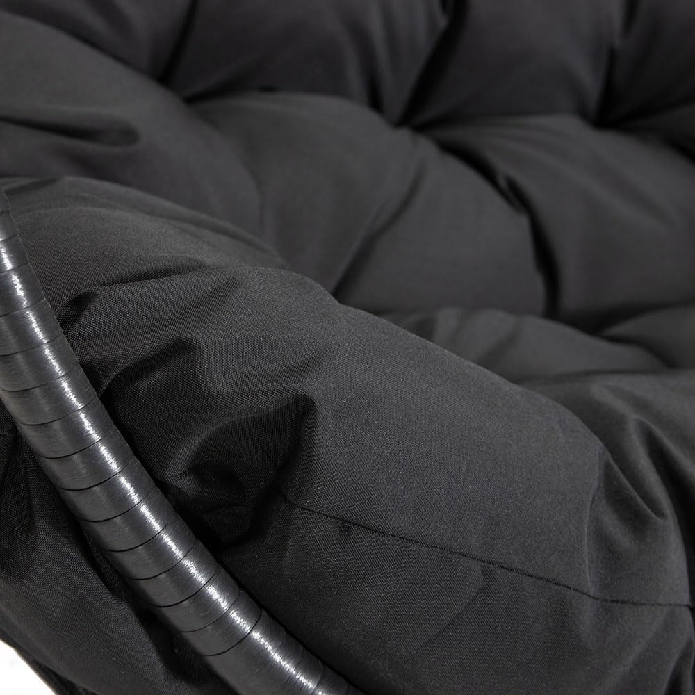 Home Deluxe Hängesessel LOMA – Faltbar, 2 Sitzer in Schwarz| Hängekorb, Hängestuhl, Gartenmöbel, Gartenschaukel