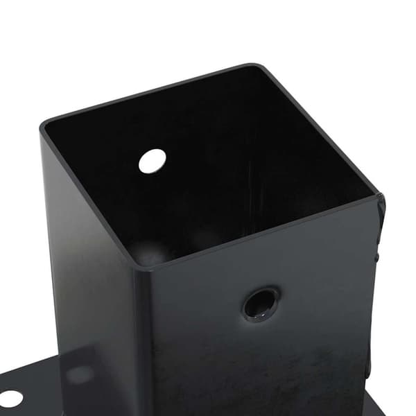 vidaXL Stolpebunner firkantet 12 stk 81x81 mm pulverlakkert stål